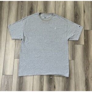 Champion Gray Short Sleeve Shirt Cotton Mens Sz 2XL Embroidered Logo